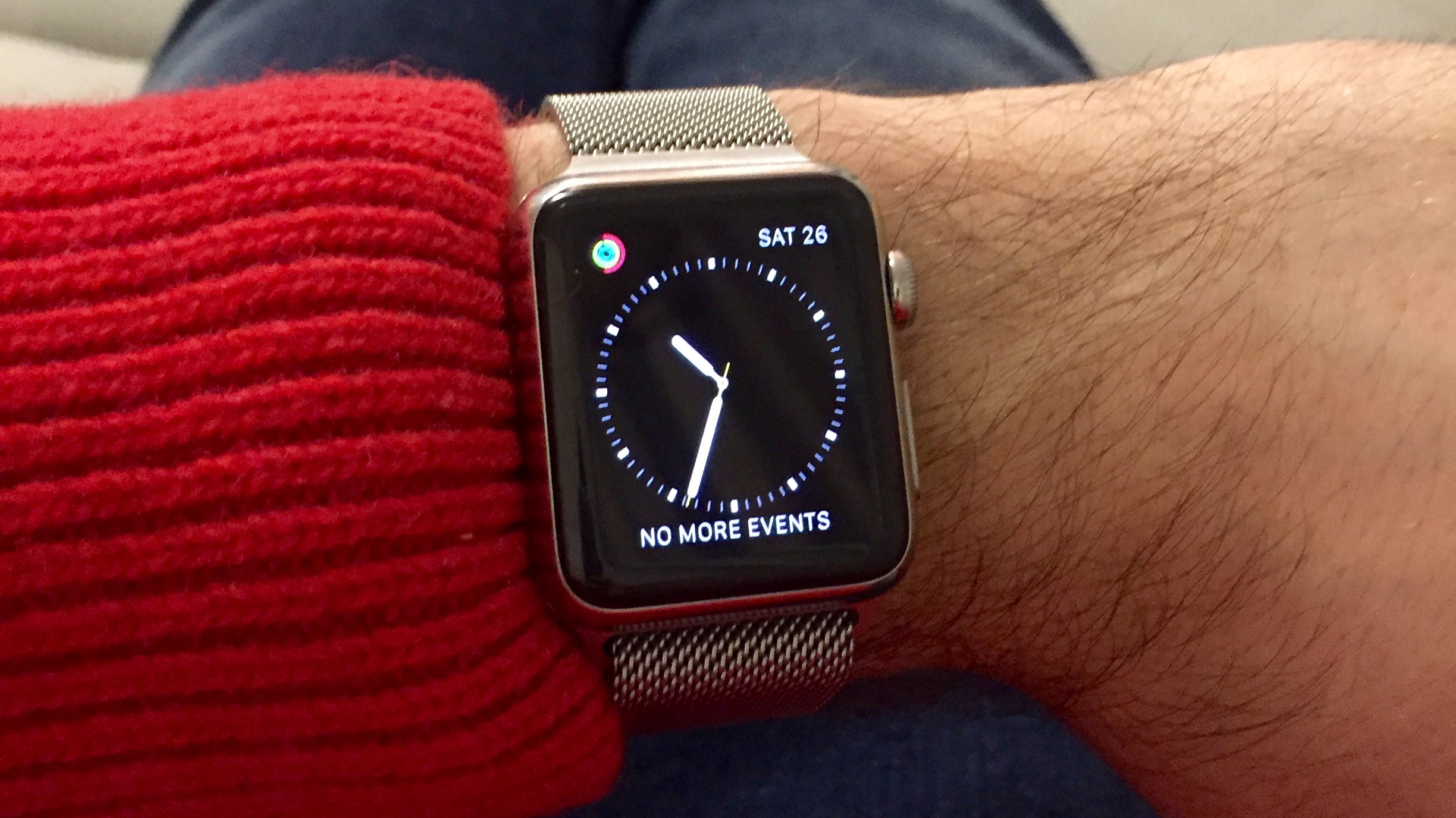 Wearing the Apple Watch with Milanese Loop on Boxing Day