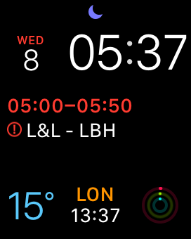 Modular watch face on Apple Watch